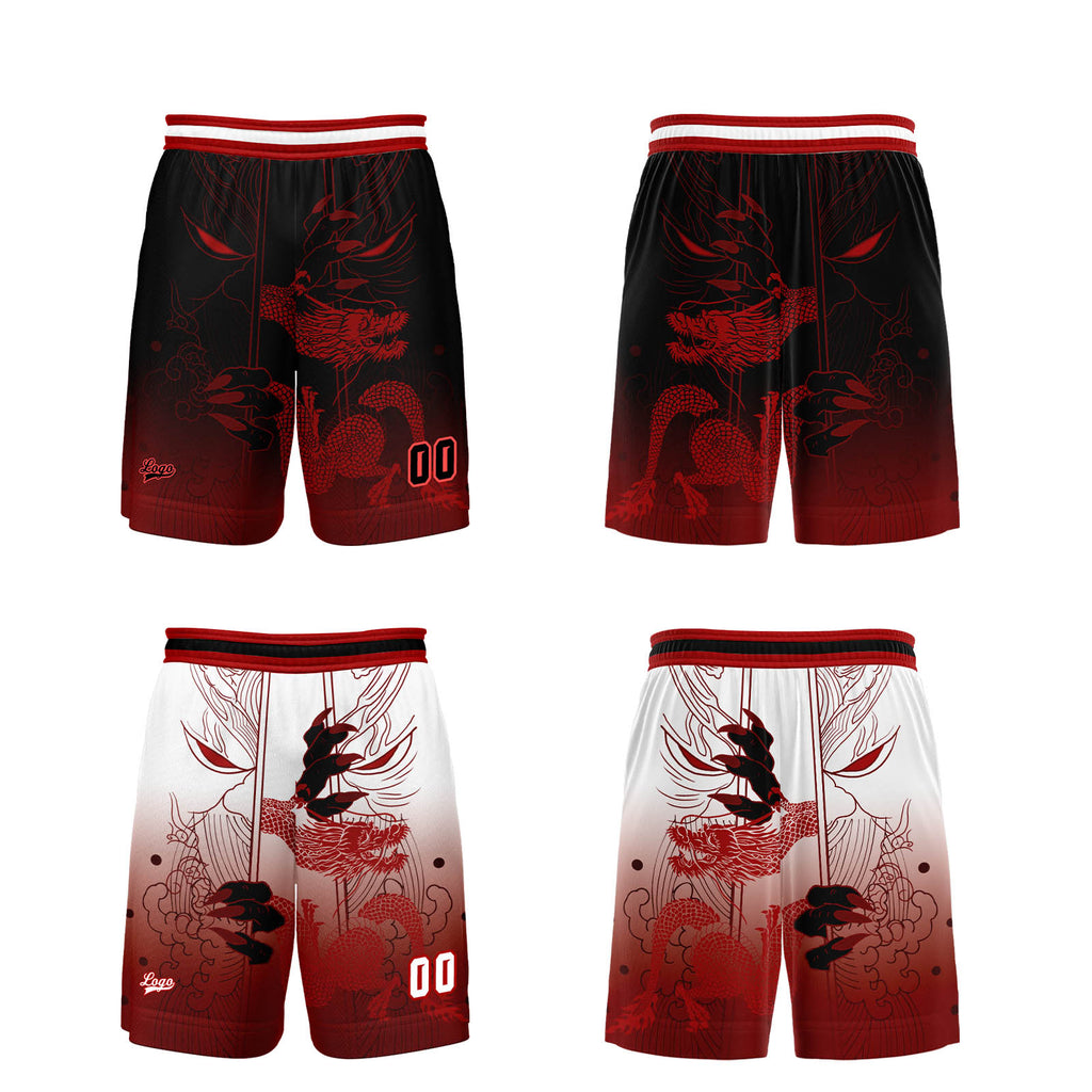 Custom Red Reversible Basketball Suit for Adults and Kids Personalized Jersey enthsush