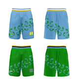 Custom Blue Green Reversible Basketball Suit for Adults and Kids Personalized Jersey