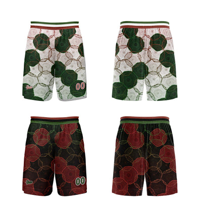 Custom Green Red Reversible Basketball Suit for Adults and Kids Personalized Jersey enthsush