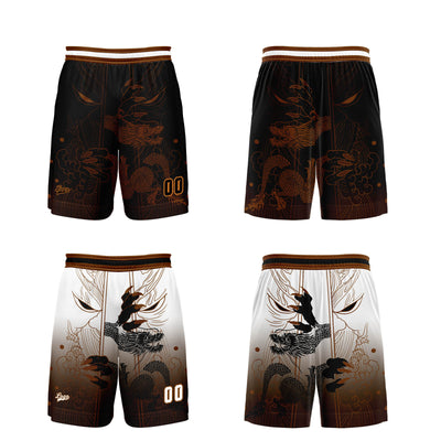 Custom Brown Reversible Basketball Suit for Adults and Kids Personalized Jersey enthsush