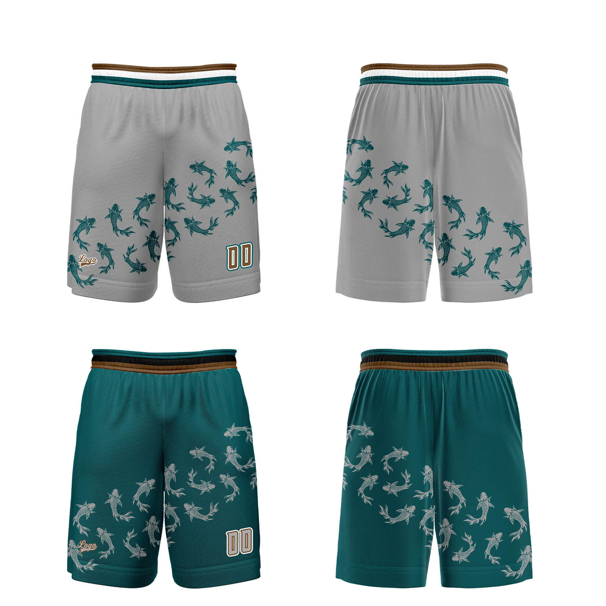 Custom Gray Green Reversible Basketball Suit for Adults and Kids Personalized Jersey enthsush