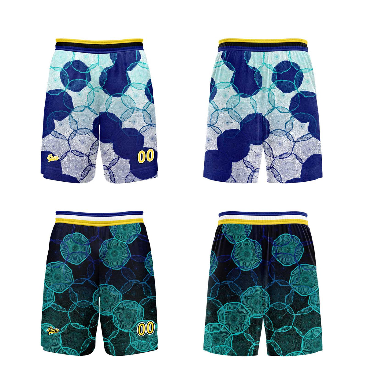 Custom Blue Green Reversible Basketball Suit for Adults and Kids Personalized Jersey enthsush
