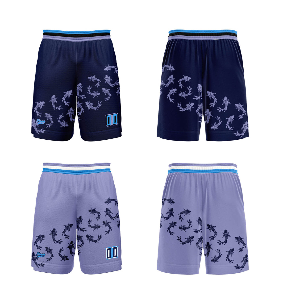 Custom Blue Purple Reversible Basketball Suit for Adults and Kids Personalized Jersey enthsush