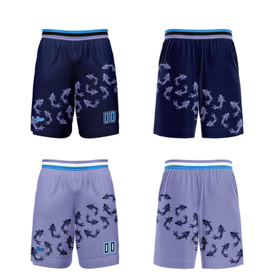 Custom Blue Purple Reversible Basketball Suit for Adults and Kids Personalized Jersey enthsush