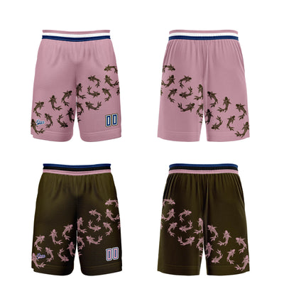 Custom Pink Brown Reversible Basketball Suit for Adults and Kids Personalized Jersey enthsush