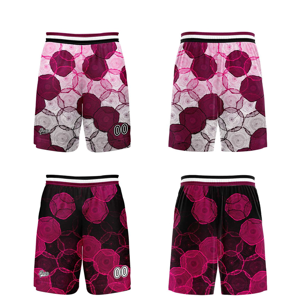 Custom Pink Red Reversible Basketball Suit for Adults and Kids Personalized Jersey enthsush