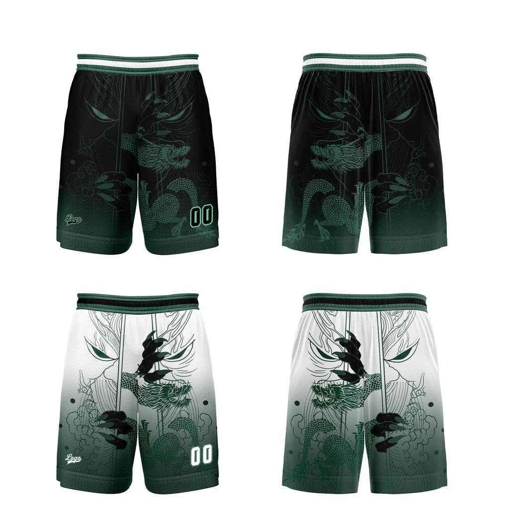 Custom Green Reversible Basketball Suit for Adults and Kids Personalized Jersey enthsush