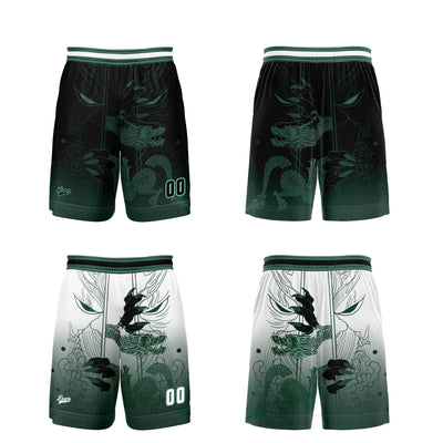 Custom Green Reversible Basketball Suit for Adults and Kids Personalized Jersey enthsush