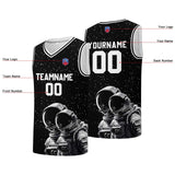 Custom basketball jersey for men and women. Stitched and printed name, number and logo Black