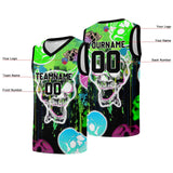 Custom basketball jersey for men and women. Stitched and printed name, number and logo Neon Green