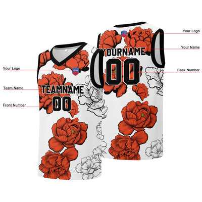 Custom basketball jersey for men and women. Stitched and printed name, number and logo Orange enthsush