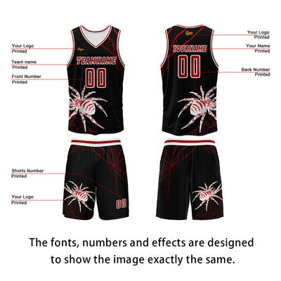 Custom Red Basketball Jersey Uniform Suit Printed Your Logo Name Number enthsush