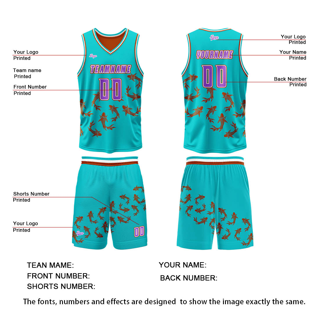 Custom Blue Orange Reversible Basketball Suit for Adults and Kids Personalized Jersey enthsush