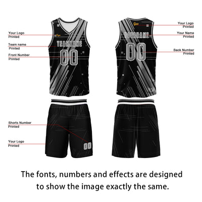 Custom Black Ash Basketball Jersey Uniform Suit Printed Your Logo Name Number enthsush