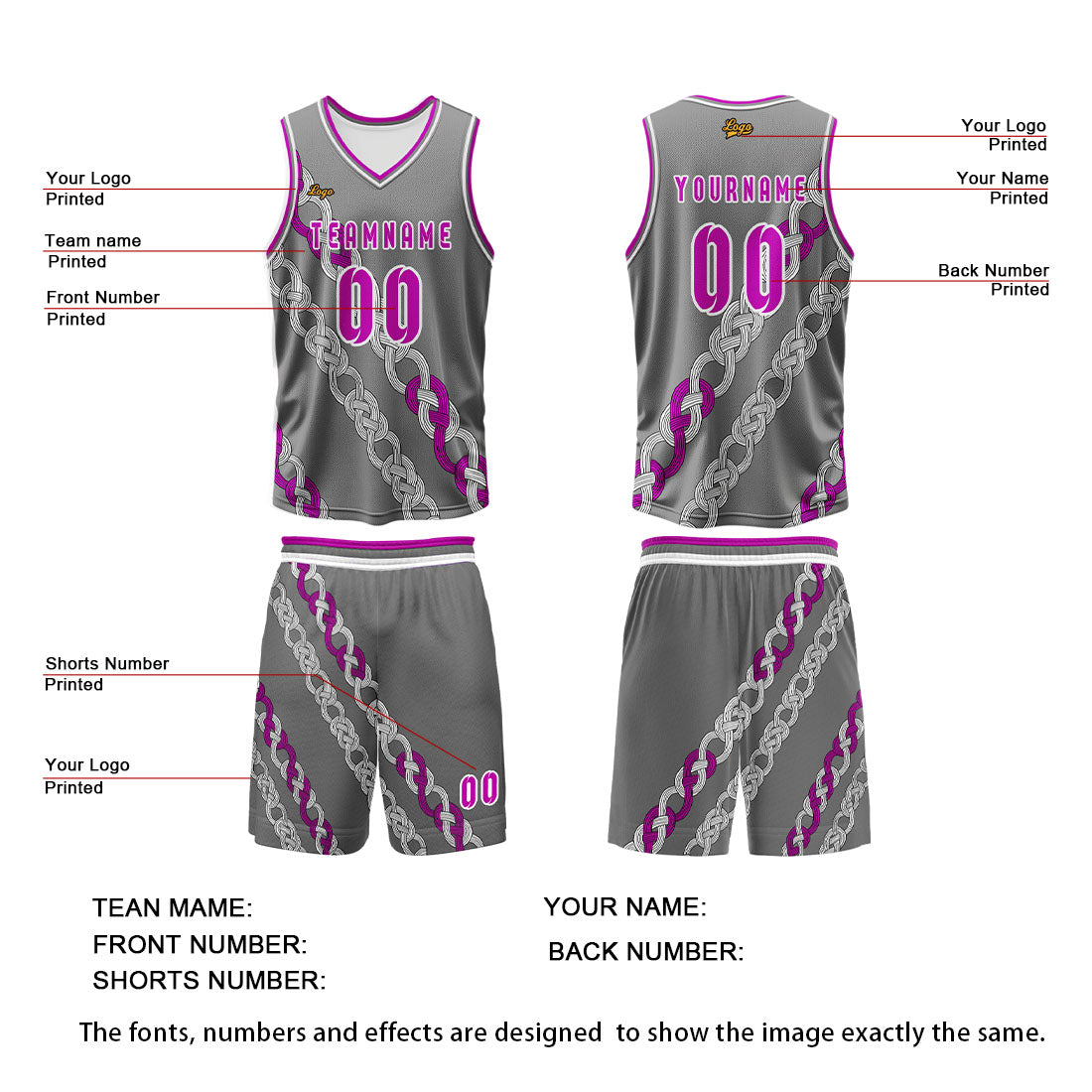 Custom Ash Powder Basketball Jersey Uniform Suit Printed Your Logo Name Number enthsush