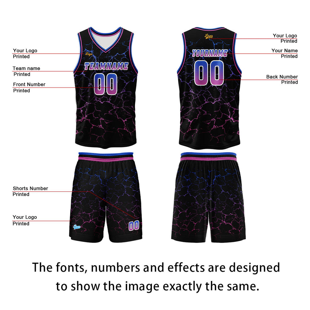 Custom Rose Purple Basketball Jersey Uniform Suit Printed Your Logo Name Number enthsush