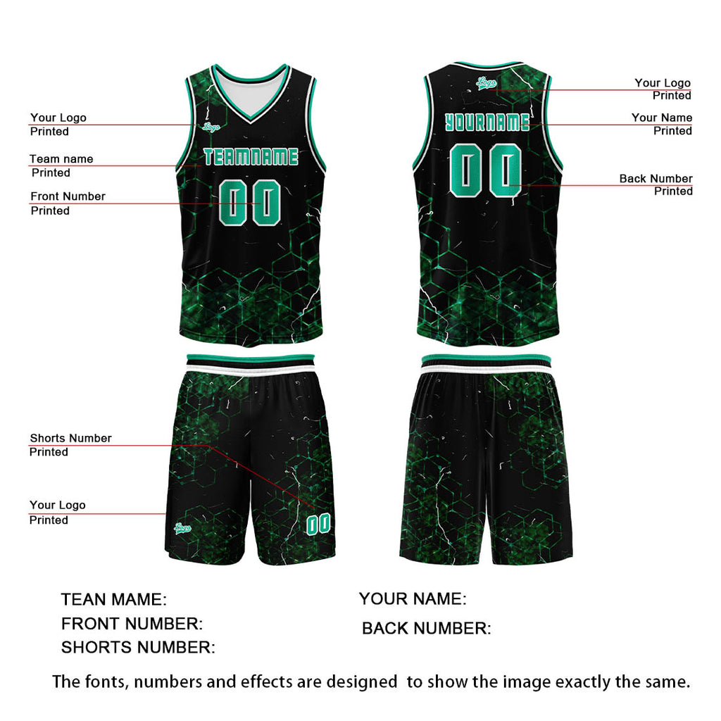 Custom  Green Basketball Jersey Uniform Suit Printed Your Logo Name Number enthsush