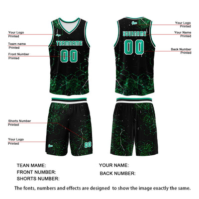 Custom  Green Basketball Jersey Uniform Suit Printed Your Logo Name Number enthsush