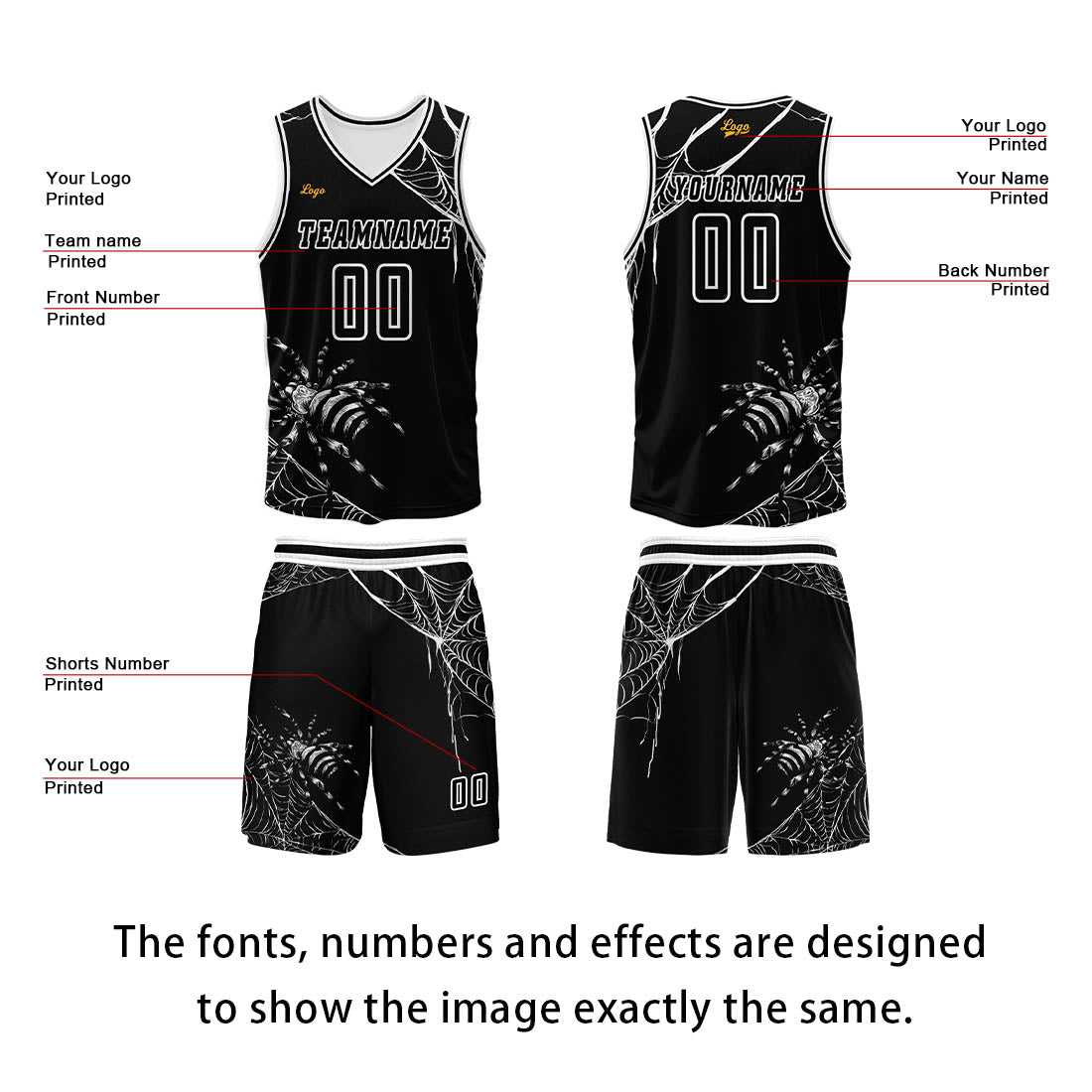 Custom Black Basketball Jersey Uniform Suit Printed Your Logo Name Number enthsush