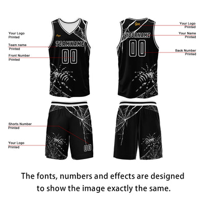 Custom Black Basketball Jersey Uniform Suit Printed Your Logo Name Number enthsush