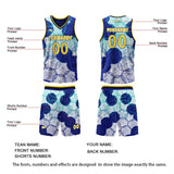 Custom Blue Green Reversible Basketball Suit for Adults and Kids Personalized Jersey
