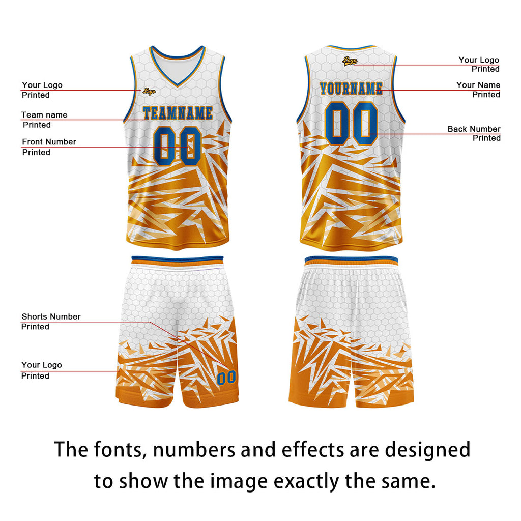 Custom Orange Blue Basketball Jersey Uniform Suit Printed Your Logo Name Number enthsush