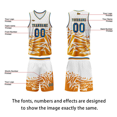 Custom Orange Blue Basketball Jersey Uniform Suit Printed Your Logo Name Number enthsush