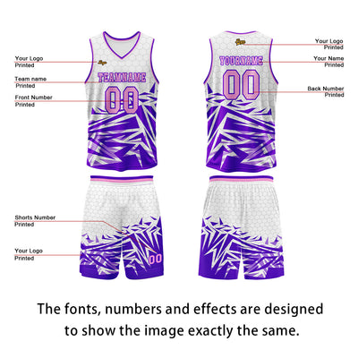 Custom Purple Pink Basketball Jersey Uniform Suit Printed Your Logo Name Number enthsush