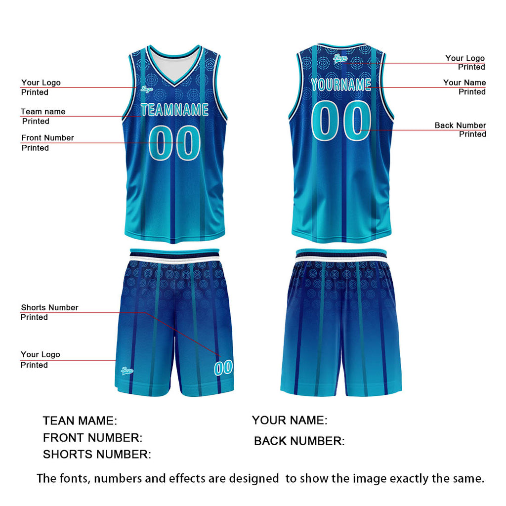 Custom Blue Basketball Jersey Uniform Suit Printed Your Logo Name Number enthsush