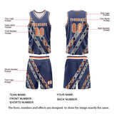 Custom Blue Orange Basketball Jersey Uniform Suit Printed Your Logo Name Number