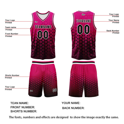 Custom Pink Black Basketball Jersey Uniform Suit Printed Your Logo Name Number enthsush