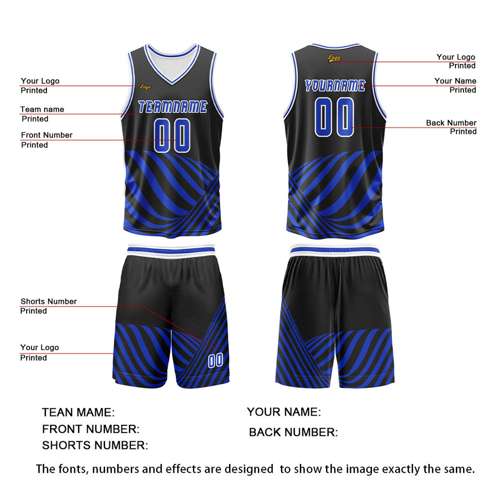 Custom Blue Basketball Jersey Uniform Suit Printed Your Logo Name Number enthsush