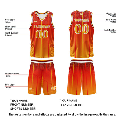 Custom Orange Basketball Jersey Uniform Suit Printed Your Logo Name Number enthsush