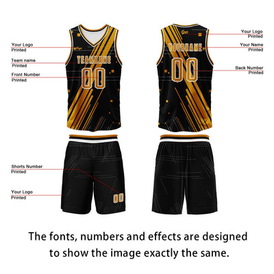 Custom Black Orange Basketball Jersey Uniform Suit Printed Your Logo Name Number enthsush