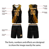 Custom Black Orange Basketball Jersey Uniform Suit Printed Your Logo Name Number