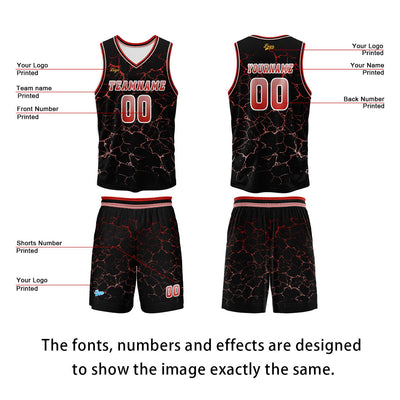 Custom Red Basketball Jersey Uniform Suit Printed Your Logo Name Number enthsush