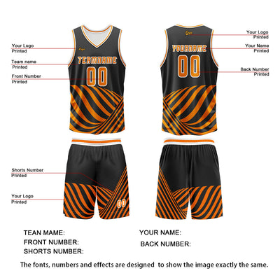 Custom Orange Basketball Jersey Uniform Suit Printed Your Logo Name Number enthsush