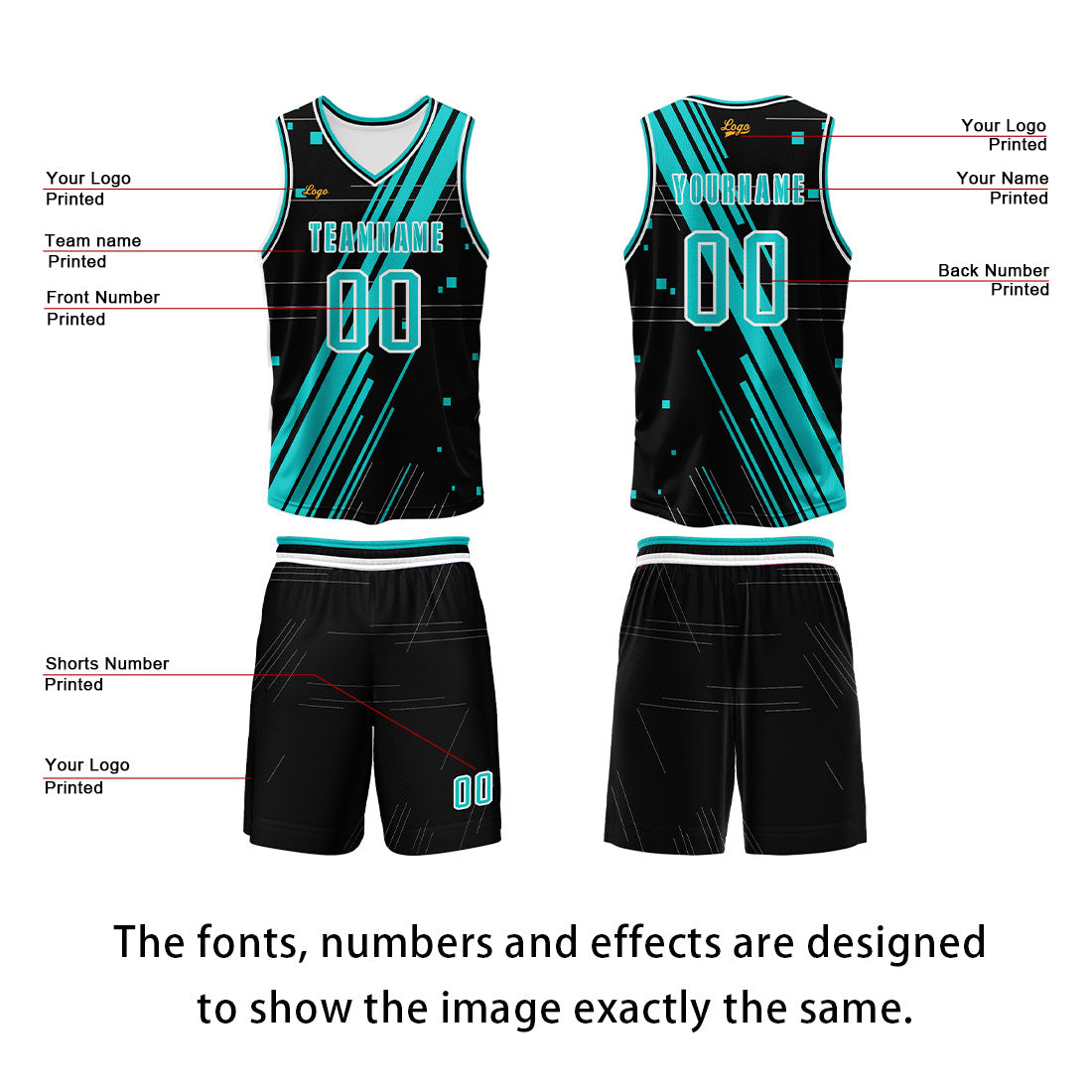 Custom Black Blue Basketball Jersey Uniform Suit Printed Your Logo Name Number enthsush