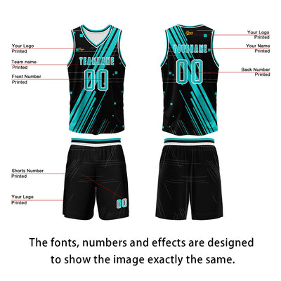 Custom Black Blue Basketball Jersey Uniform Suit Printed Your Logo Name Number enthsush