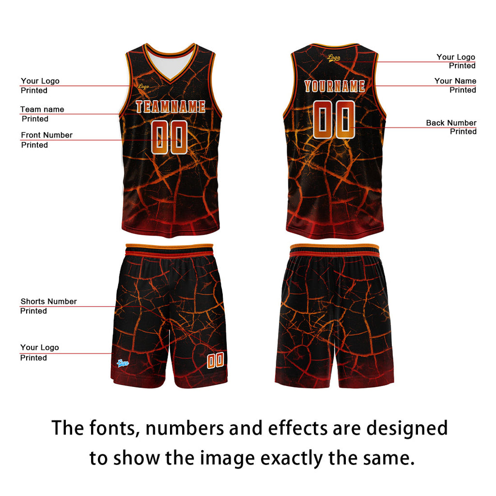 Custom Orange Red Basketball Jersey Uniform Suit Printed Your Logo Name Number enthsush