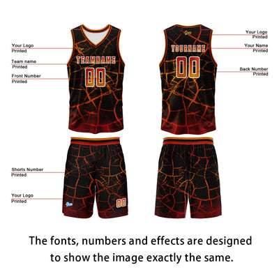 Custom Orange Red Basketball Jersey Uniform Suit Printed Your Logo Name Number enthsush