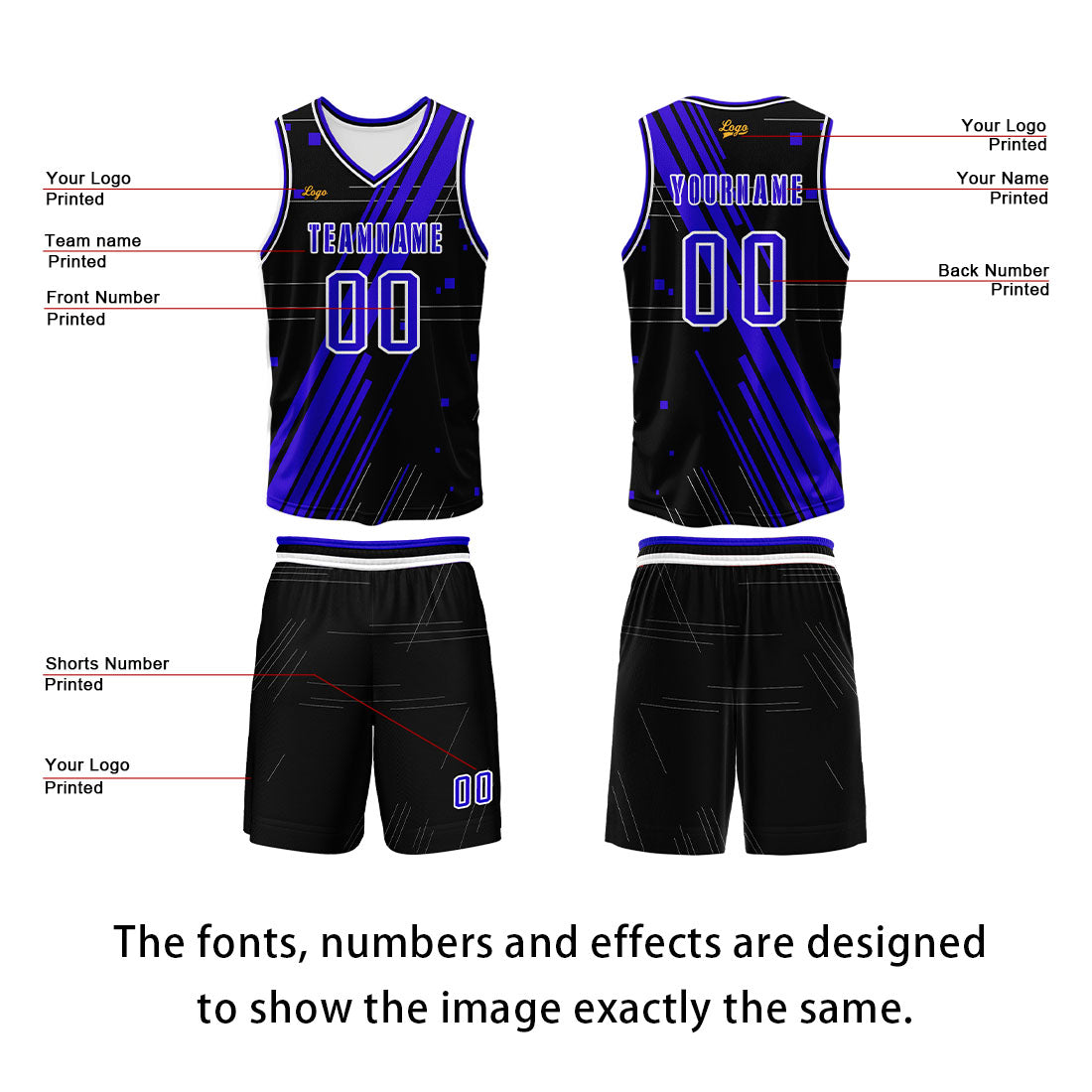 Custom Black Purple Basketball Jersey Uniform Suit Printed Your Logo Name Number enthsush