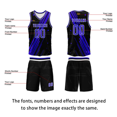 Custom Black Purple Basketball Jersey Uniform Suit Printed Your Logo Name Number enthsush