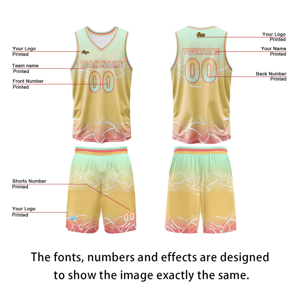 Custom Green Yellow Basketball Jersey Uniform Suit Printed Your Logo Name Number enthsush