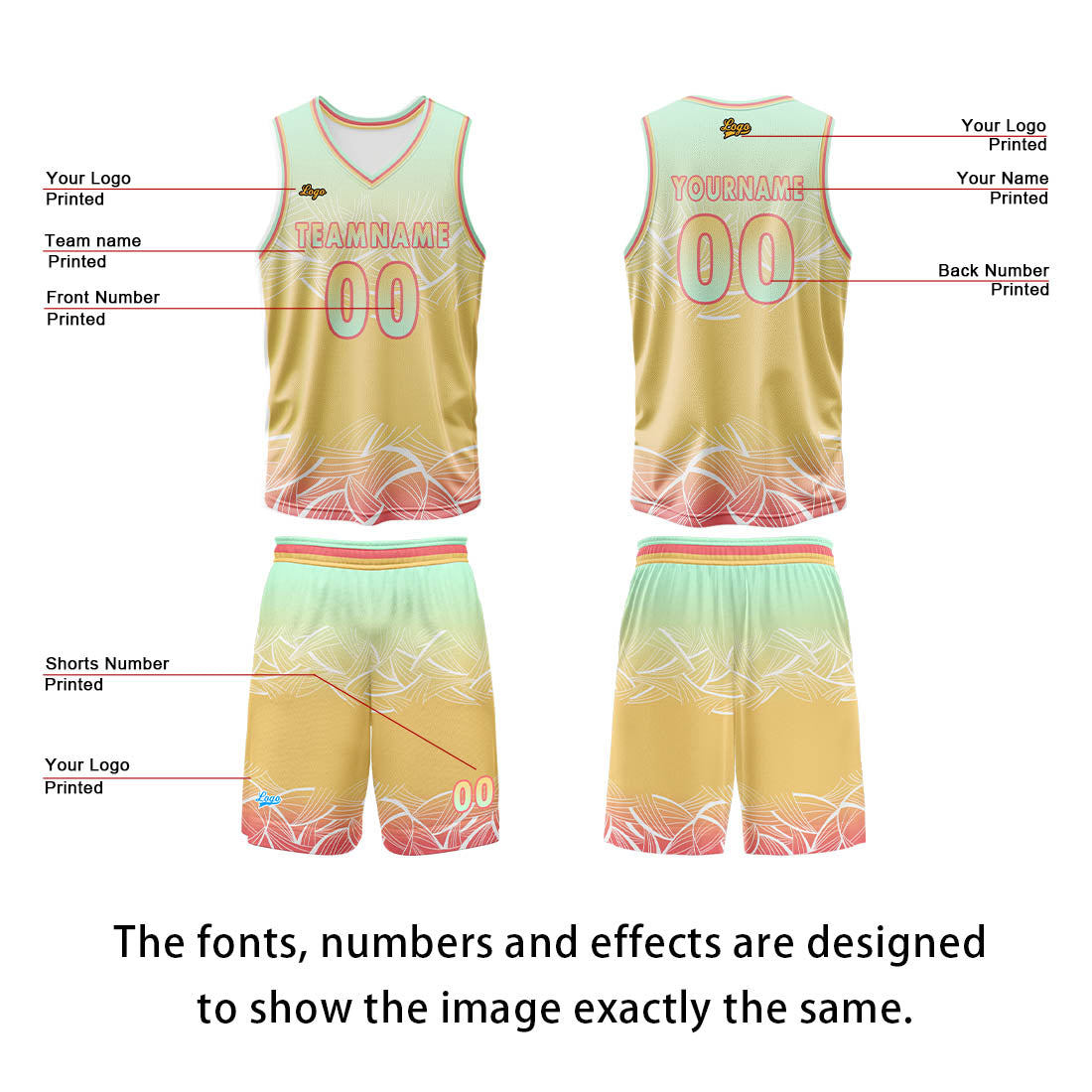 Custom Green Yellow Basketball Jersey Uniform Suit Printed Your Logo Name Number enthsush