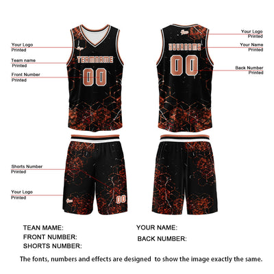 Custom Orange Basketball Jersey Uniform Suit Printed Your Logo Name Number enthsush