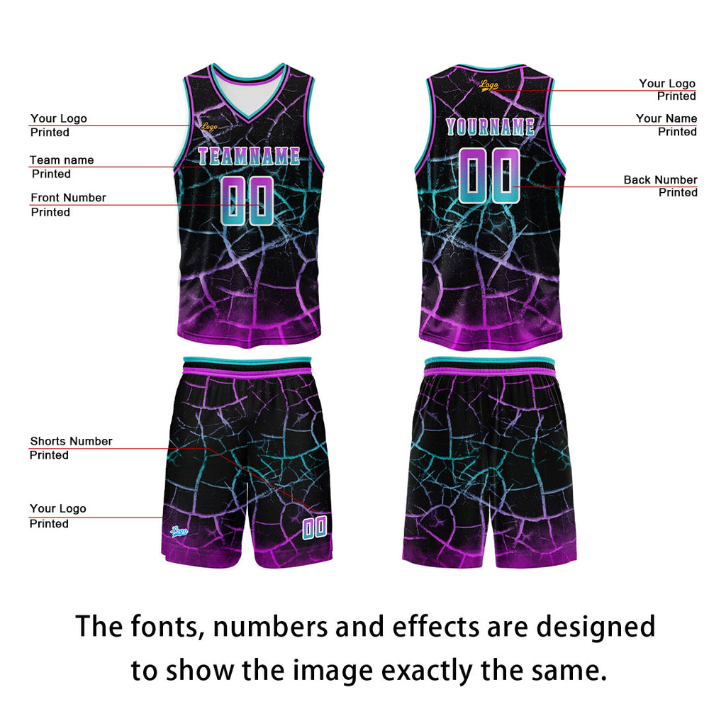 Custom Rose Purple Basketball Jersey Uniform Suit Printed Your Logo Name Number enthsush