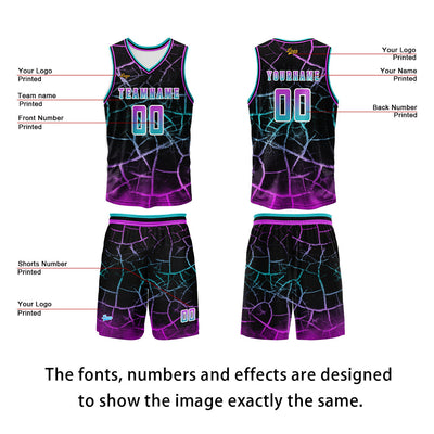 Custom Rose Purple Basketball Jersey Uniform Suit Printed Your Logo Name Number enthsush
