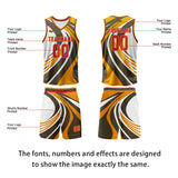 Custom Yellow Orange Basketball Jersey Uniform Suit Printed Your Logo Name Number