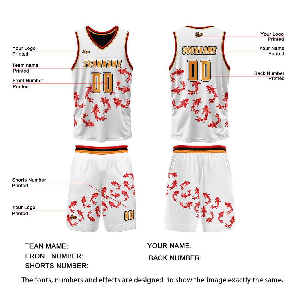Custom Black White Reversible Basketball Suit for Adults and Kids Personalized Jersey enthsush